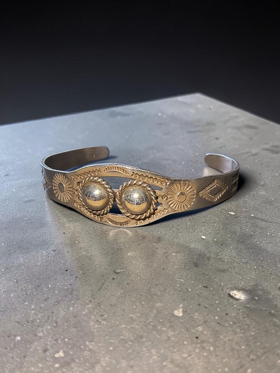 Fred Harvey Other - Sterling Silver Navajo Style Fred Harvey Era Child's Stamped Cuff Bracelet